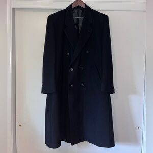 F.R. Tripler & Co. Black Wool Double Breasted Coat